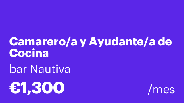 Camarero/a y Ayudante/a de Cocina