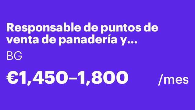 Responsable de puntos de venta de panadería y alimentación