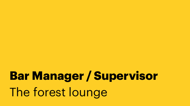 Bar Manager / Supervisor
