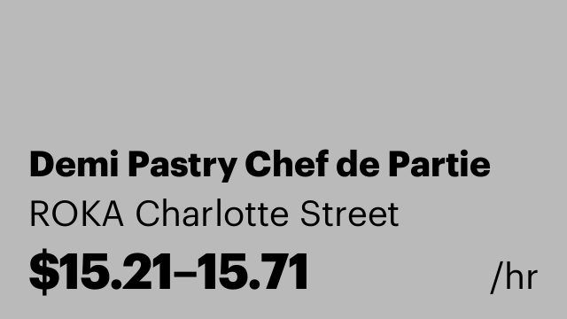 Demi Pastry Chef de Partie