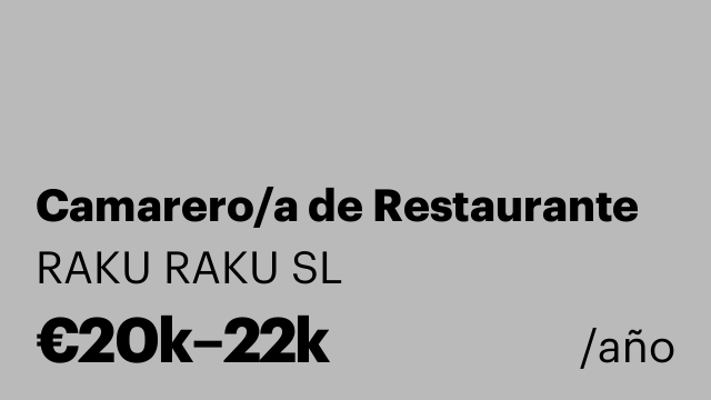 Camarero/a de Restaurante