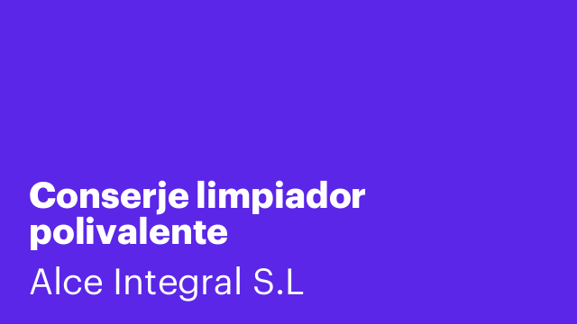 Conserje limpiador polivalente