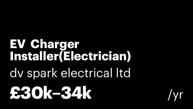 EV  Charger Installer(Electrician)