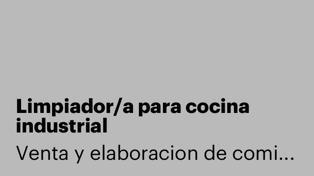 Limpiador/a para cocina industrial