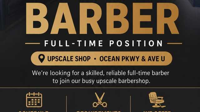 Full time barber needed
