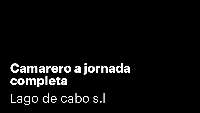 Camarero a jornada completa
