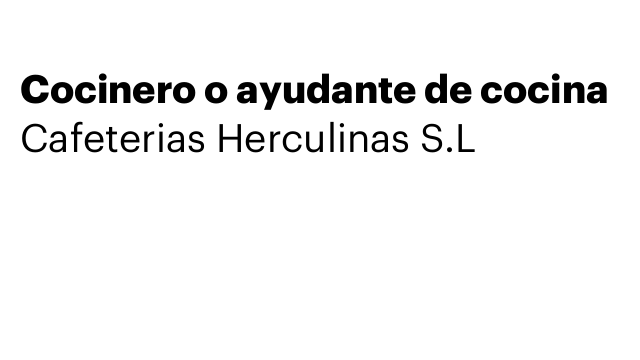 Cocinero o ayudante de cocina