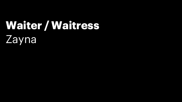 Waiter / Waitress