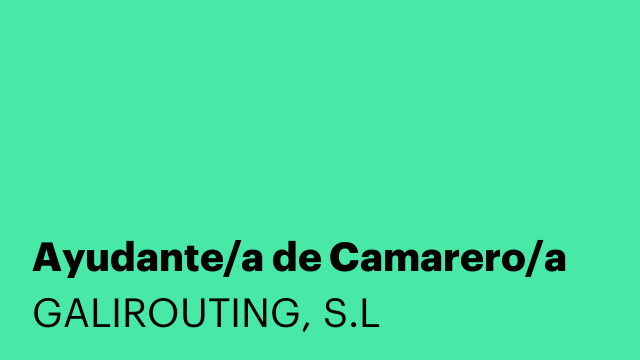 Ayudante/a de Camarero/a