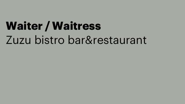 Waiter / Waitress