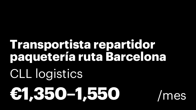 Transportista repartidor paquetería ruta Barcelona alrededores