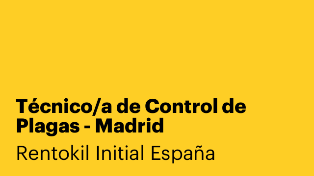 Técnico/a de Control de Plagas - Madrid
