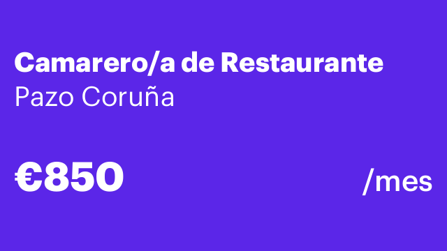 Camarero/a de Restaurante