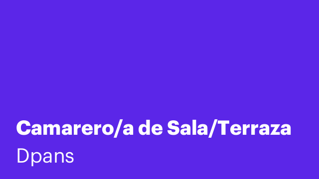 Camarero/a de Sala/Terraza