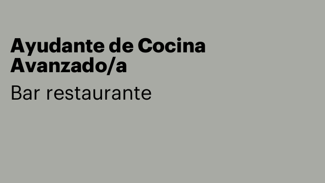 Ayudante de Cocina Avanzado/a