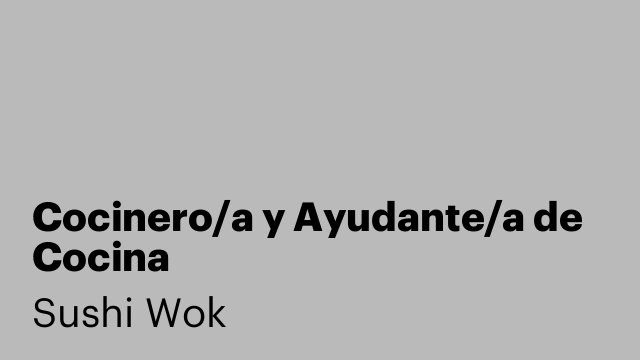 Cocinero/a y Ayudante/a de Cocina