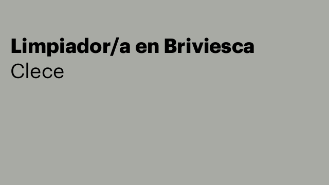 Limpiador/a en Briviesca