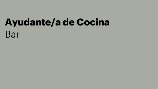 Ayudante/a de Cocina
