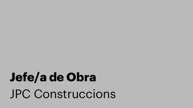 Jefe/a de Obra