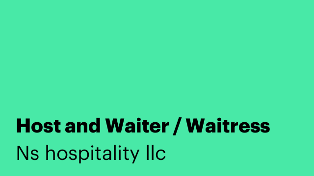 Host and Waiter / Waitress