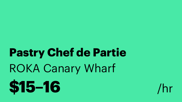 Pastry Chef de Partie