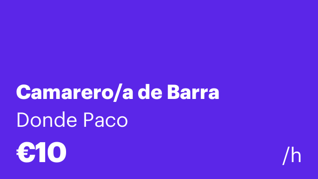Camarero/a de Barra