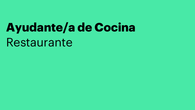 Ayudante/a de Cocina