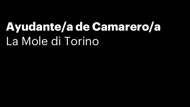 Ayudante/a de Camarero/a