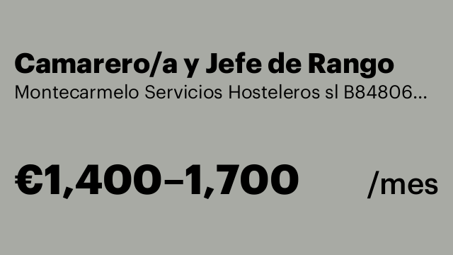 Camarero/a y Jefe de Rango