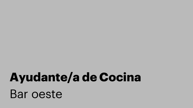 Ayudante/a de Cocina