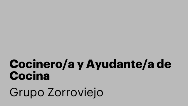 Cocinero/a y Ayudante/a de Cocina