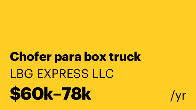 Chofer para box truck