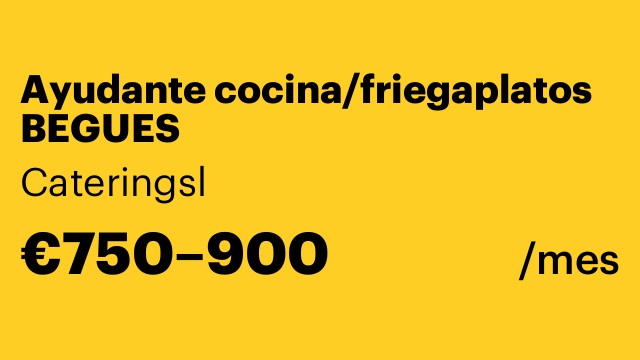 Ayudante cocina/friegaplatos BEGUES