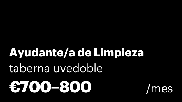 Ayudante/a de Limpieza