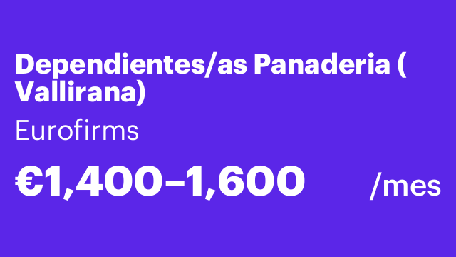 Dependientes/as Panaderia ( Vallirana)