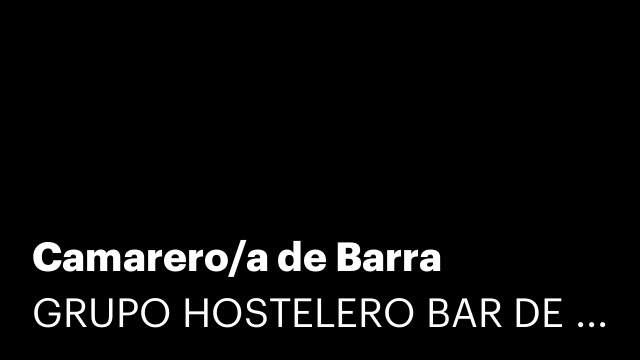 Camarero/a de Barra