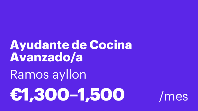 Ayudante de Cocina Avanzado/a