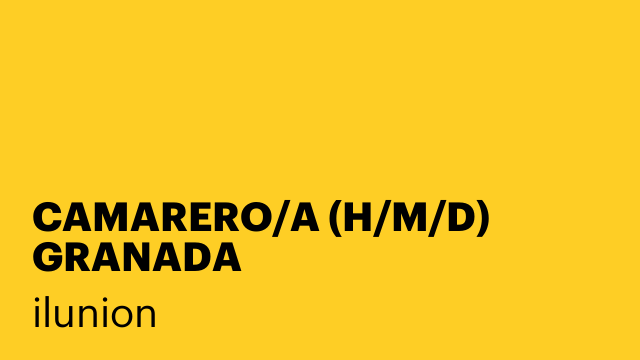 CAMARERO/A (H/M/D) GRANADA