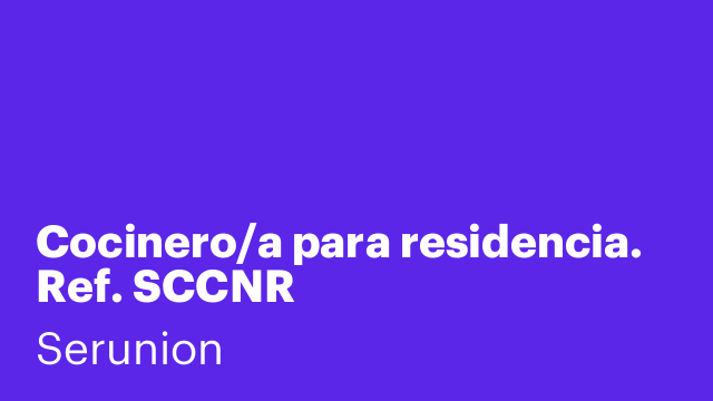 Cocinero/a para residencia. Ref. SCCNR