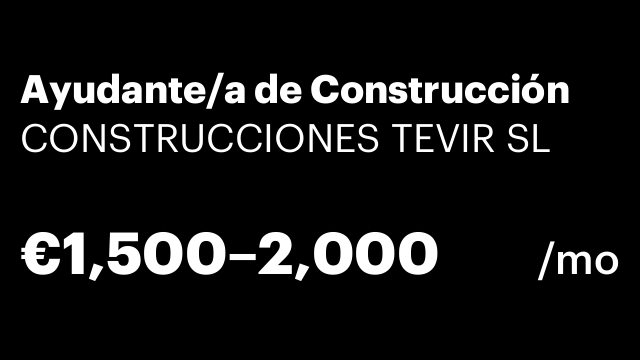 Ayudante/a de Construcción