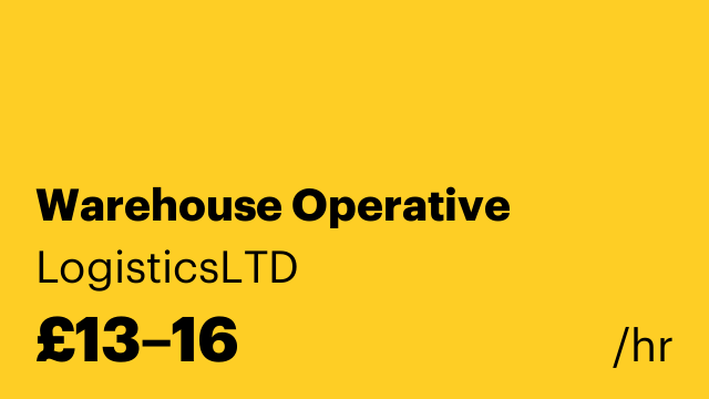 Warehouse Operative