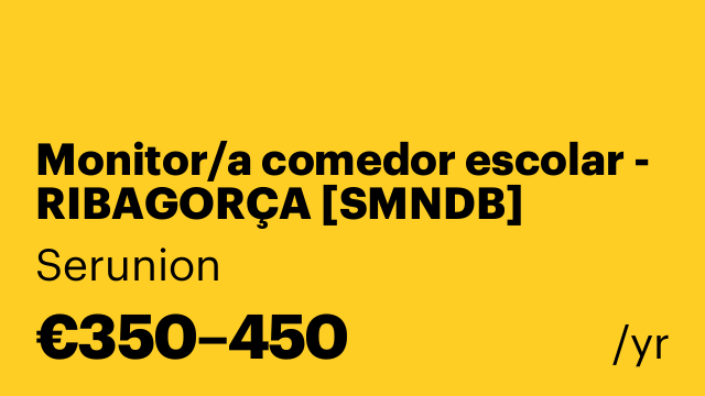 Monitor/a comedor escolar - RIBAGORÇA [SMNDB]