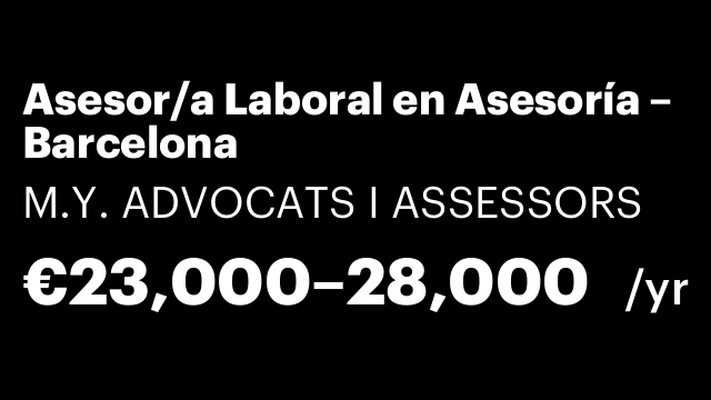 Asesor/a Laboral en Asesoría – Barcelona