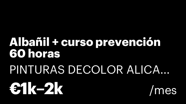 Albañil + curso prevención 60 horas