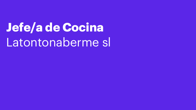 Jefe/a de Cocina