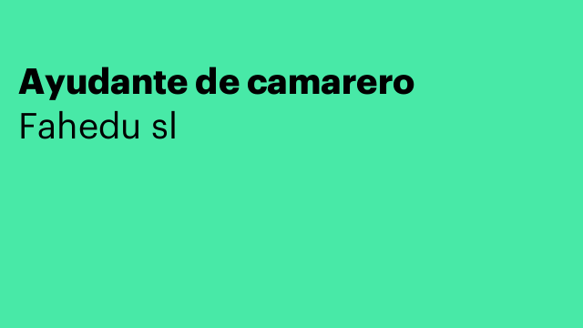 Ayudante de camarero