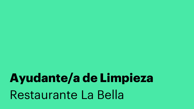 Ayudante/a de Limpieza