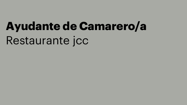 Ayudante de Camarero/a