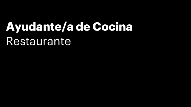 Ayudante/a de Cocina