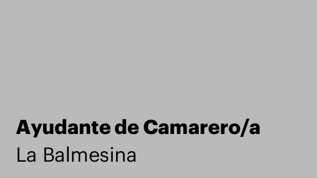 Ayudante de Camarero/a